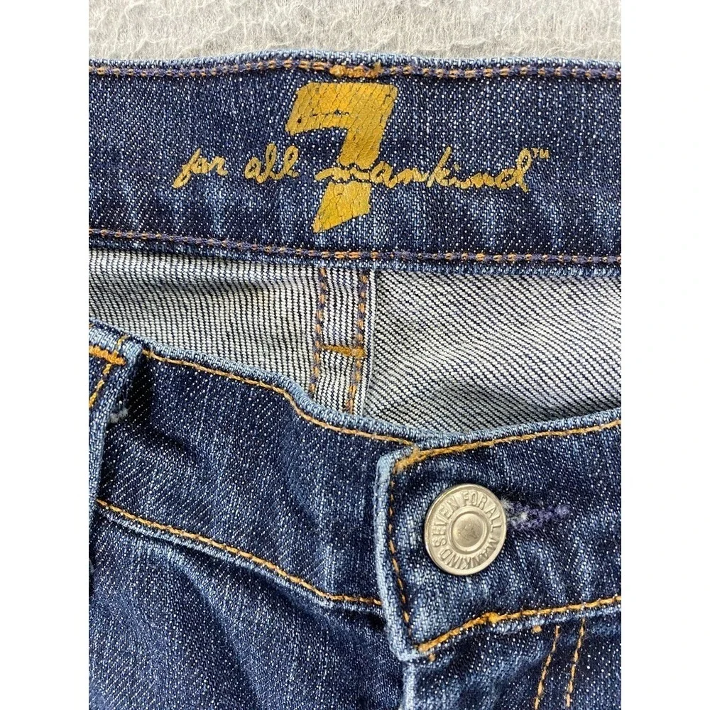 7 For All Mankind‎ Bootcut Jeans Womens 27 (29x29.5) Blue Dark Wash Low Rise